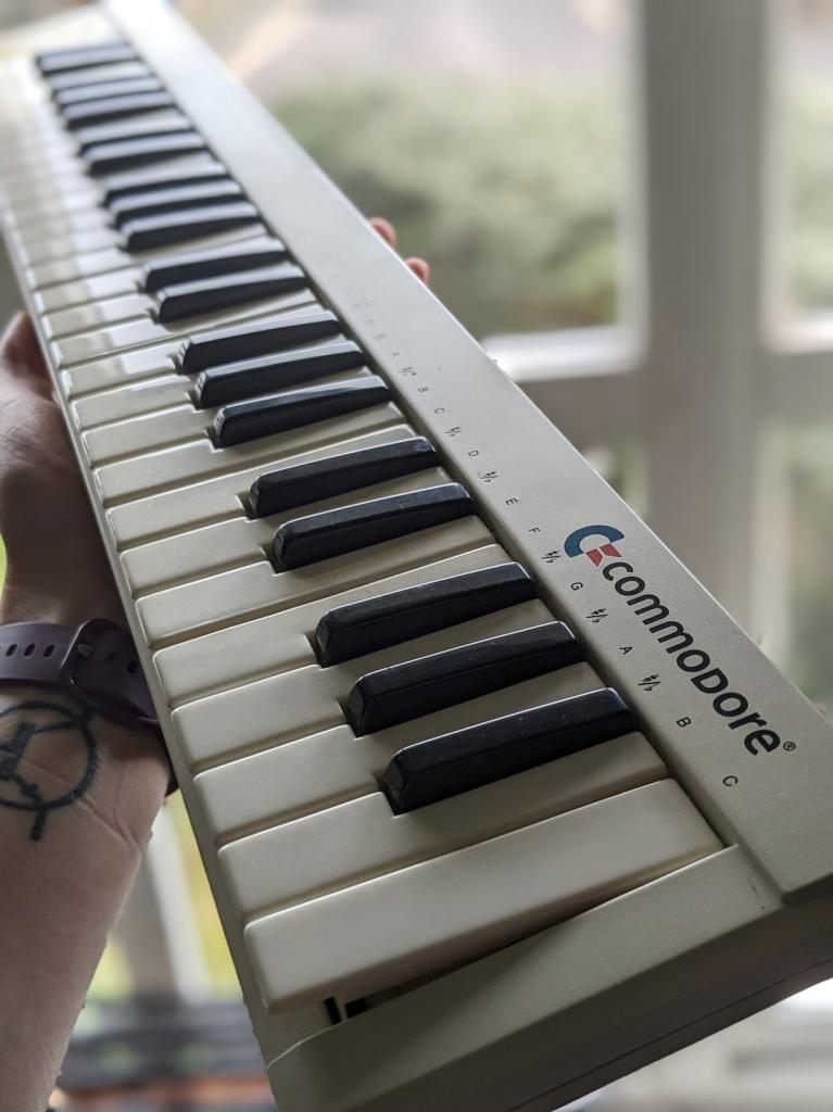 A Commodore MK-10 MIDI keyboard.