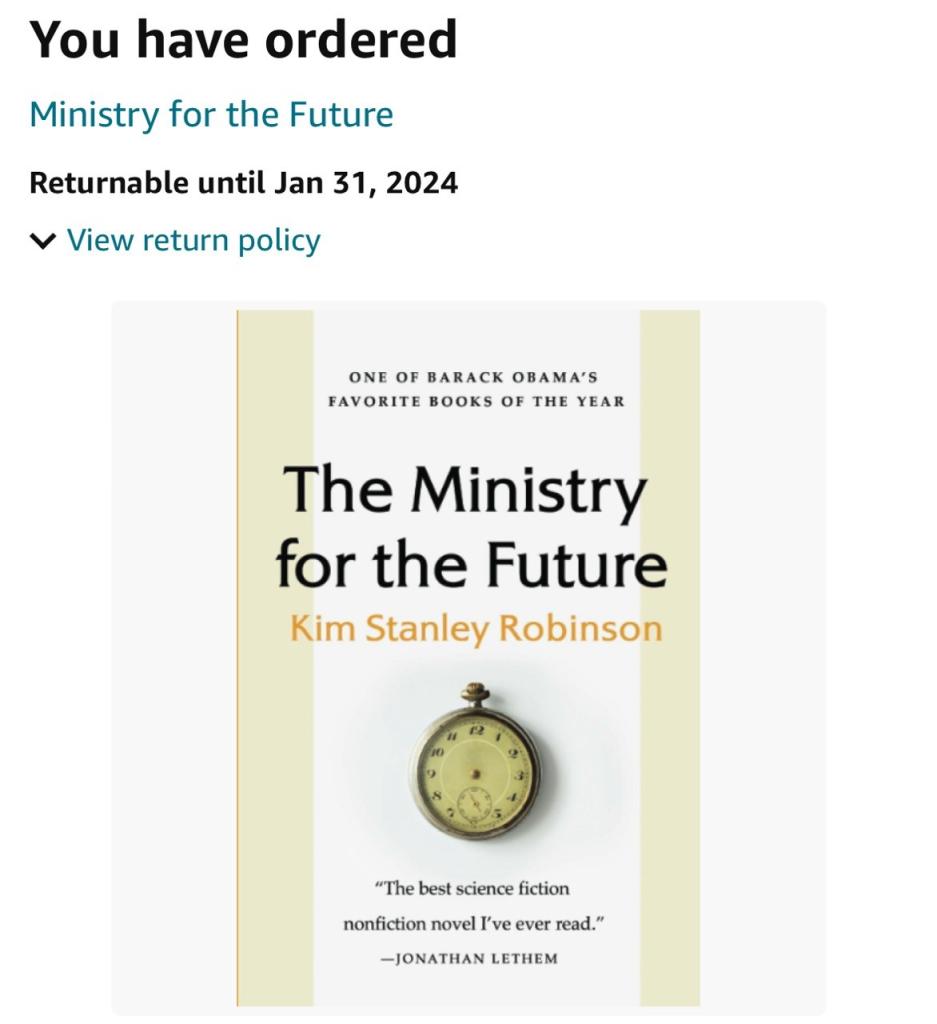 Book cover of The Ministry for the Future by Kim Stanley Robinson