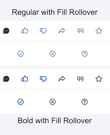 Proposed Action Buttons on Mobile with Fill Rollover