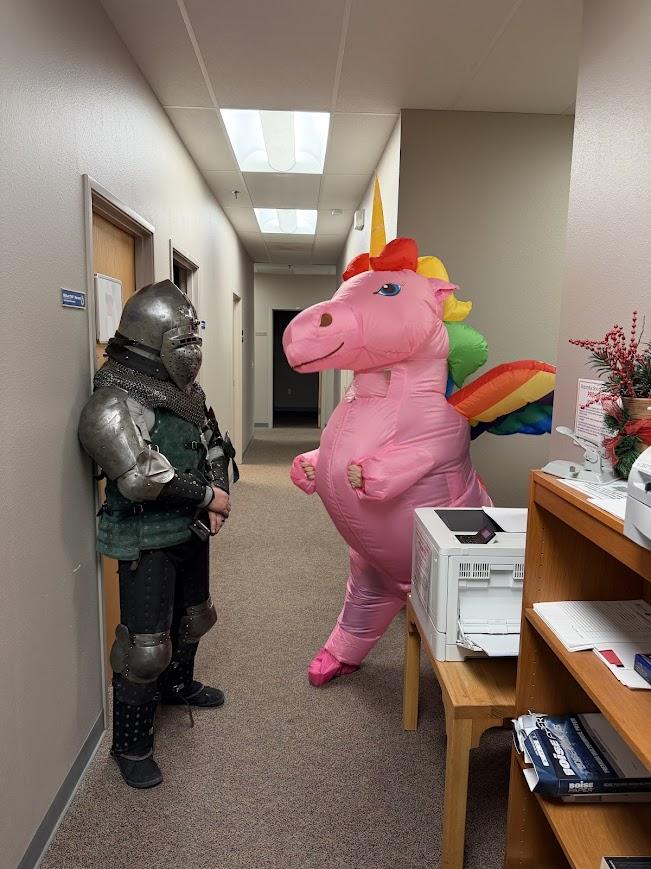 Unicorn fighting a knight!