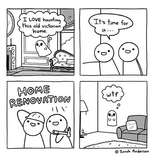 ghost in a renovated home