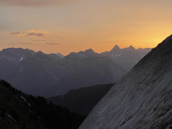 Sunrise over the French alps.