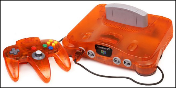 Transparent orange Nintendo 64 with a orange controller as well