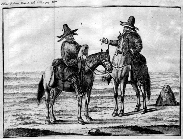 A meteorite? a carved piece of wood? Curious object in drawing not described in Pallas' "Reise durch verschiedene Provinzen des Russischen Reichs" Vol. 1. Looks like what I would imagine to be the "Image of the Goddess."