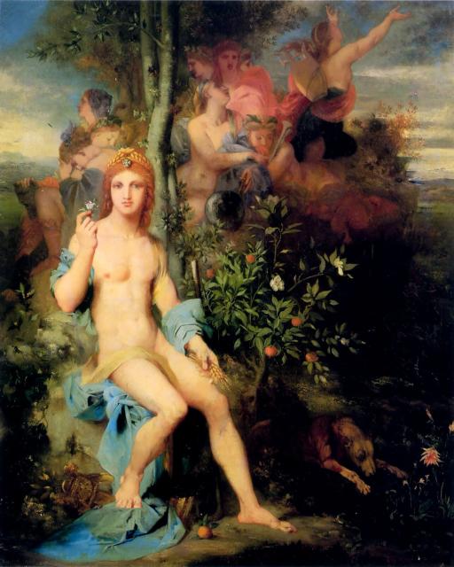 "Apollo and the Nine Muses" by Gustave Moreau (1856).

Gustave Moreau, Public domain, via Wikimedia Commons.