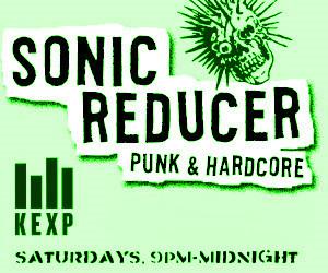 sonic reducer

punk & hardcore

KEXP

saturdays, 9 pm to midnight

and there's a skull with liberty spikes and the text looks all punky