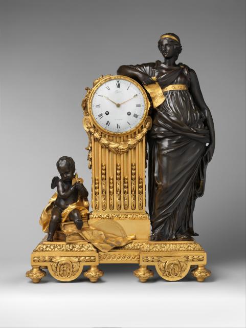 Mantle clock ("Pendule Uranie - Muse of Astronomy"). Clockmaker: Jean Lepaute. Sculptor: Jean-Antoine Houdon.

Public Domain via the Met Museum.