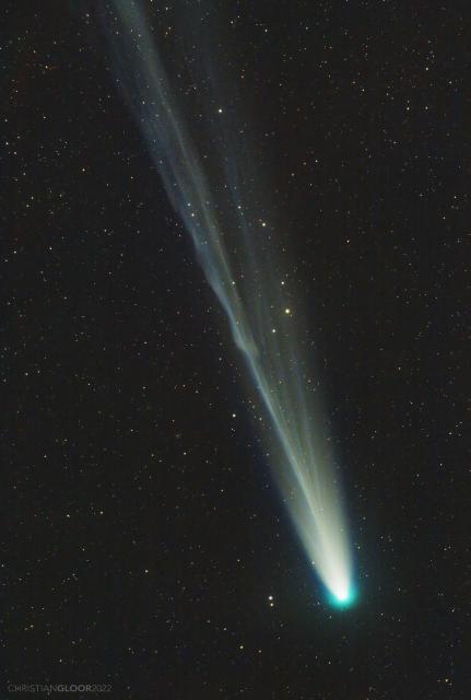 Comet 2021 A1 (Leonard) on January 2, 2022 by Christian Gloor, CC BY 2.0, via Wikimedia Commons.