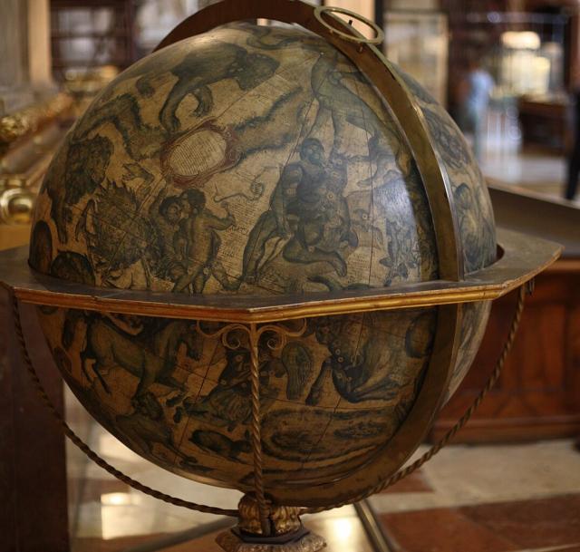 A Celestial Globe by Coronelli in the State Hall of the Austrian National Library, Vienna.

Politikaner, CC BY-SA 3.0, via Wikimedia Commons.