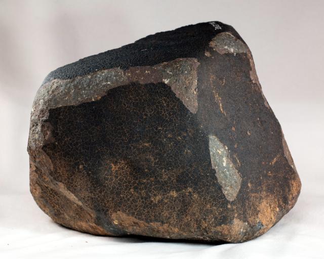 Piece of the Allende Meteorite, observed to fall on February 8, 1969 in Chihuahua, Mexico.

Courtesy of the Peabody Museum of Natural History; Open Access, publicdomain/zero/1.0; Mineralogy and Meteoritics, Yale University; https://collections.peabody.yale.edu/search/Record/YPM-MIN-101145

Color edit.