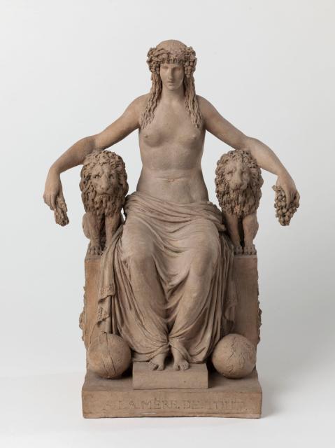 Topless figure of Kybele with the Spheres of the Earth and Sky, The Mother of All ; « A La Mère de Tout (titre ancien) (Titre ancien (périmé)). »

Attributed to Joseph-Charles Marin. (~1800)

CC0 via Item No. J 236 at parismuseescollections.paris.fr