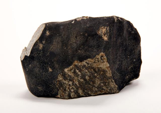 Fragment of L'Aigle Meteorite. On 26 April 1803 more than 3,000 fragments fell near the town of L'Aigle, France.

Courtesy of the Peabody Museum of Natural History; Open Access, publicdomain/zero/1.0; Mineralogy and Meteoritics, Yale University; https://collections.peabody.yale.edu/search/Record/YPM-MIN-100377

Color edits.