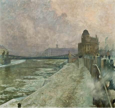 "Urania Observatory, Vienna" by Alexander Demetrius Goltz (1912).

Alexander Demetrius Goltz , Public domain, via Wikimedia Commons.