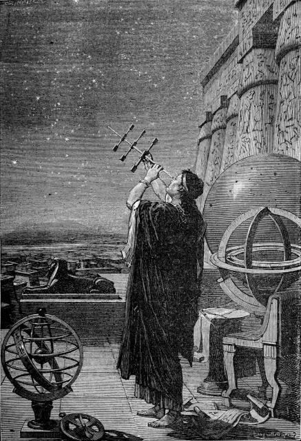"Ancient Observations at the Observatory of Alexandria," from "Les étoiles et les curiosités du ciel" by Camille Flammarion (1882).

https://archive.org/details/lestoilesetles00flamuoft 