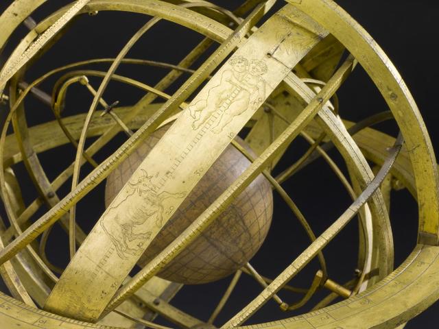 "Armillary sphere made by Girolamo Della Volpaia, Florence, Italy, 1554. Inscribed 'Hieronymus Carmilli Vulpariae, Florentin, F.1554.'"

CC BY-NC-SA 4.0 via Item 1878-12 at the Science Museum Group Collection Online. https://collection.sciencemuseumgroup.org.uk/objects/co56284/armillary-sphere-by-girolamo-della-volpaia-armillary-sphere