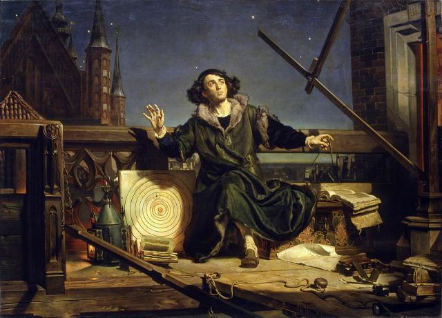 "Astronomer Copernicus, or Conversations with God" by Jan Matejko (1872), with a sketch.

Jan Matejko, Public domain, via Wikimedia Commons. Color edits.