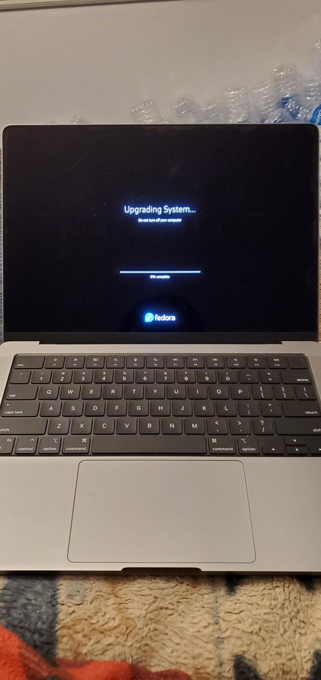 Upgrading an M1 MacBook Pro to Fedora Linux 38 using the system upgrade process