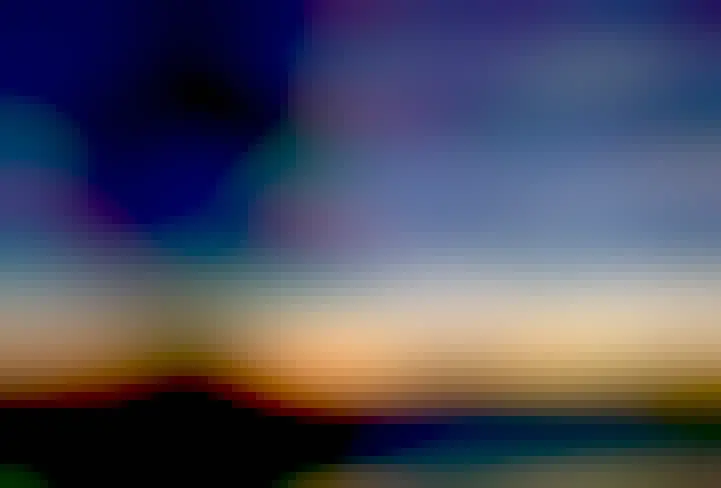 Two bright objects appear in a sky over a hill. On the hill, the silhouettes of several people are visible, including a person looking though a telescope and what appears to be two children looking upward.