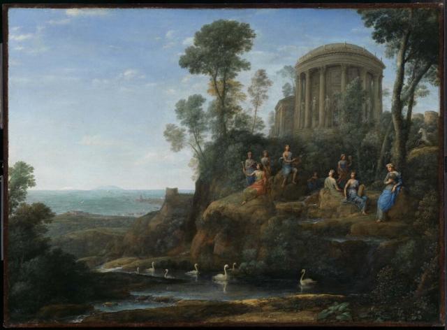 "Apollo and the Muses on Mount Helicon (Parnassus)," by Claude Lorrain (1680).

Claude Lorrain, Public domain, via Wikimedia Commons.