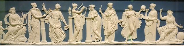 Nine Muses, attributed to John Flaxman, Jr. (1778-1780) at the Brooklyn Museum.

Daderot, Public domain, via Wikimedia Commons.