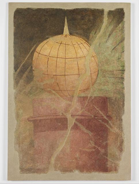 Wall painting with a globe from the peristyle of the Villa of P. Fannius Synistor at Boscoreale (~50-40 BCE).

Metropolitan Museum of Art, CC0, via Wikimedia Commons.