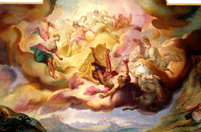 "Fall of Phaeton, ceiling painting by Johann Michael Franz in Eichstätt, Germany."

--Rensi 15:46, 10. Mär. 2009 (CET), Public domain, via Wikimedia Commons. Color edits.