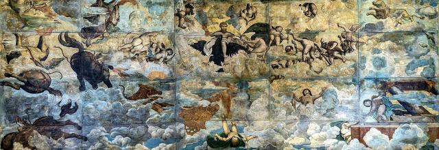 "The Fall of Phaethon," ceiling painting from 1534 by Georg Pencz.

Georg Pencz, Public domain, via Wikimedia Commons.

https://www.nuremberg.museum/projects/show/185-the-of-phaethon-ceiling-painting