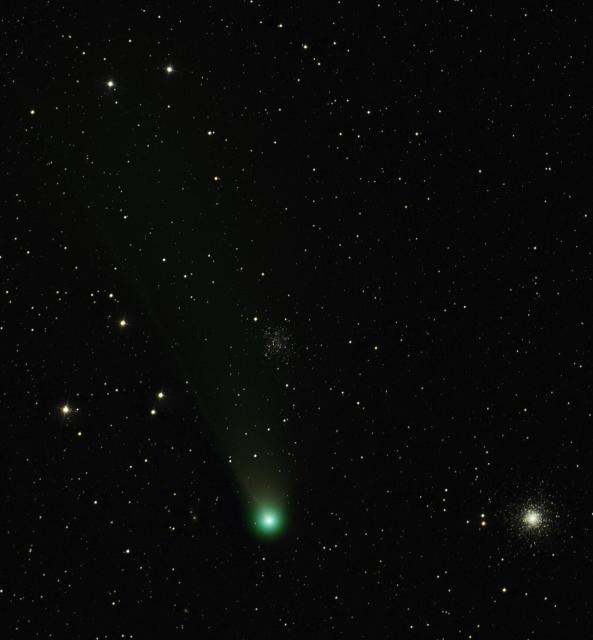 Comet C/2020 F3 with Messier 53 and NGC 5053 by john.purvis, CC BY-NC-SA 2.0 via Flickr: https://flic.kr/p/2jAxGW3

Color edit.