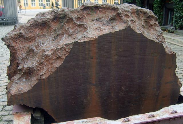 The "Agpalilik" fragment of the Cape York Meteorite, found in Greenland by Peary in 1894.

FunkMonk FunkMonk (Michael B. H.), CC BY-SA 3.0, via Wikimedia Commons.
