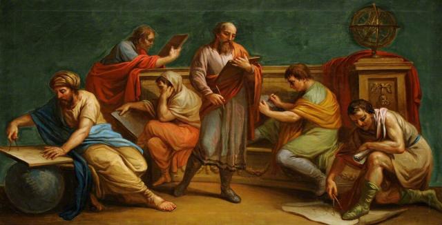 "A Greek Philosopher and His Disciples," by Antonio Zucchi (1767).

Antonio Zucchi, Public domain, via Wikimedia Commons.
