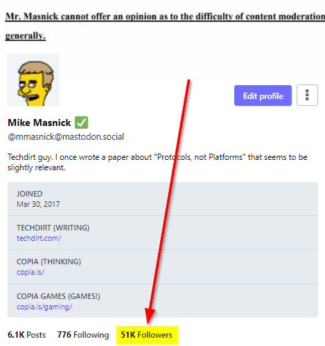 Masto profile showing 51k followers.