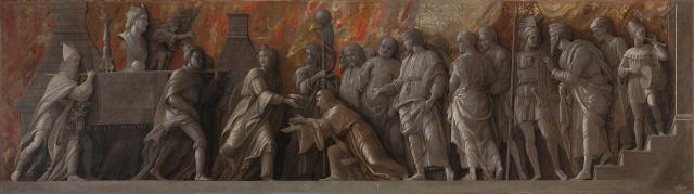 "Introduction of Cybele's Cult to Rome" by Andrea Mantegna (1506).

Andrea Mantegna, Public domain, via Wikimedia Commons.