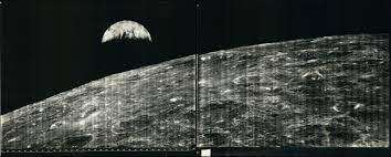"Earthrise", by Lunar Orbiter 1, 1966