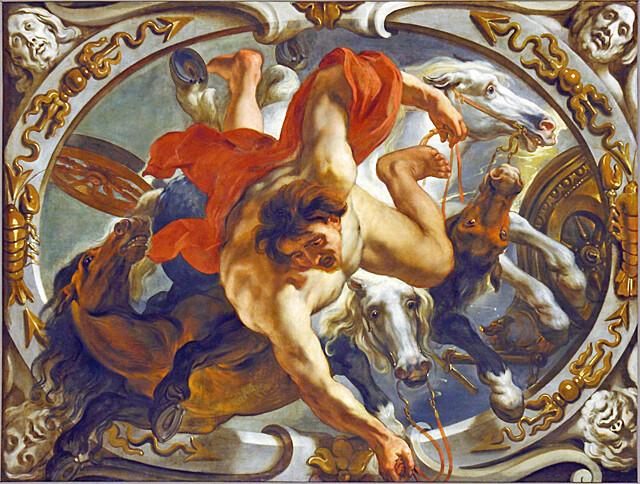 "Cancer (June)" by Jacob Jordaens (~1640); depicting the Fall of Phaeton.

Jacob Jordaens, Public domain, via Wikimedia Commons.