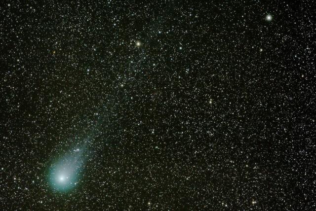 Comet Lovejoy C/2014Q2 on March 8, 2015.

Kees Scherer, Public Domain via Flickr: https://flic.kr/p/rfNGHW