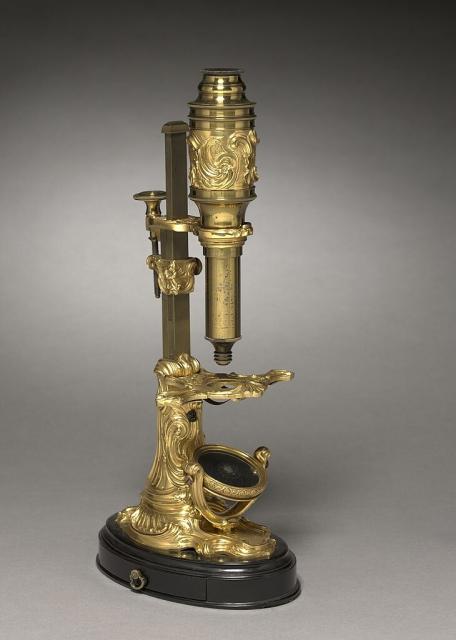 Microscope, France (~1745-1765).

Cleveland Museum of Art, CC0, via Wikimedia Commons.

High quality images: https://www.clevelandart.org/art/1974.15
