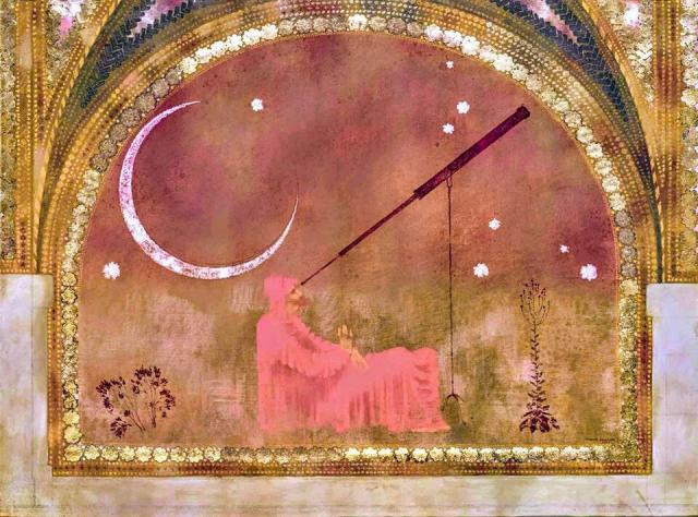 "The Astronomer" by Augusto Giacometti (1922).

Augusto Giacometti, Public domain, via Wikimedia Commons.