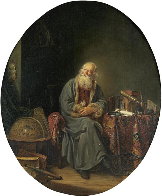 "The Astronomer" by Louis Marie Marc Antoine Bilcoq (1786).

Louis Marie Marc Antoine Bilcoq, Public domain, via Wikimedia Commons.