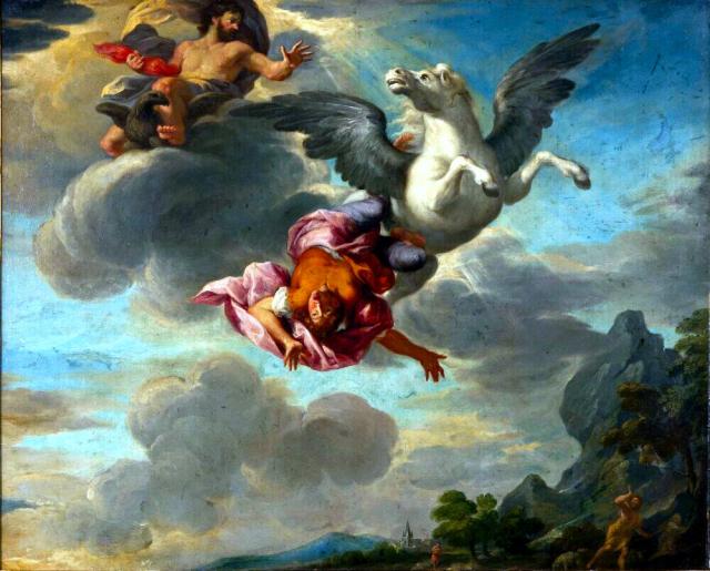 "Jupiter and Bellerophon" by Unknown (1600s).

Anonymous Unknown author, Public domain, via Wikimedia Commons. Color edits.