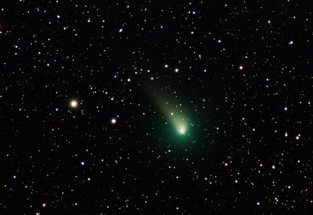 Comet C/2015 V2 (Johnson) on April 3, 2017.

Kees Scherer, CC0, via Wikimedia Commons. Color edits.