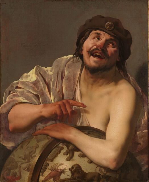 "Democritus" by Hendrick ter Brugghen (1628).

Hendrick ter Brugghen, Public domain, via Wikimedia Commons.