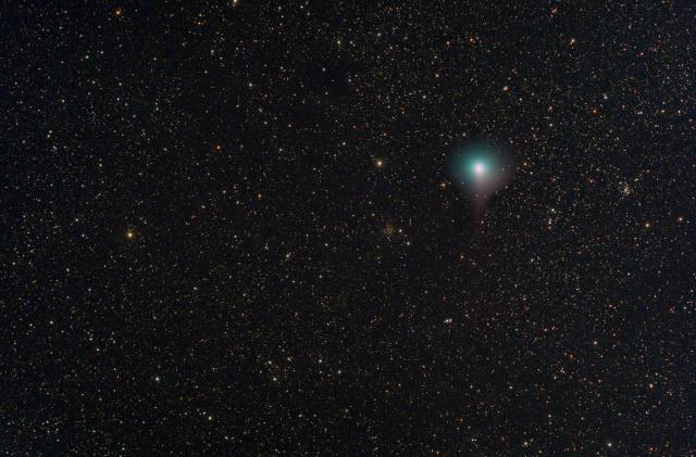 Comet C/2014 E2 (Jacques) on August 23, 2014.

Sergiy Vakulenko, CC BY 2.0 via Flickr: https://flic.kr/p/RXd1xf