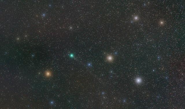 Comet C/2014 Q2 (Lovejoy) on December 29, 2014.

Fedaro, CC BY-SA 4.0, via Wikimedia Commons.