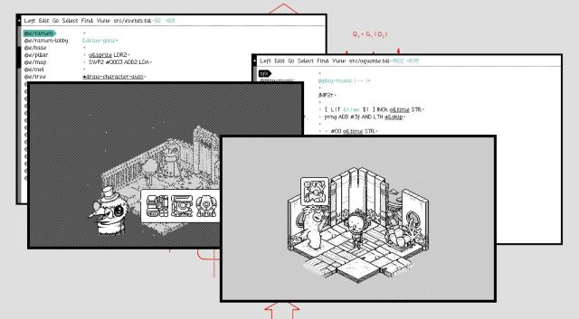 Screenshots of the game Oquonie and the source code behind.