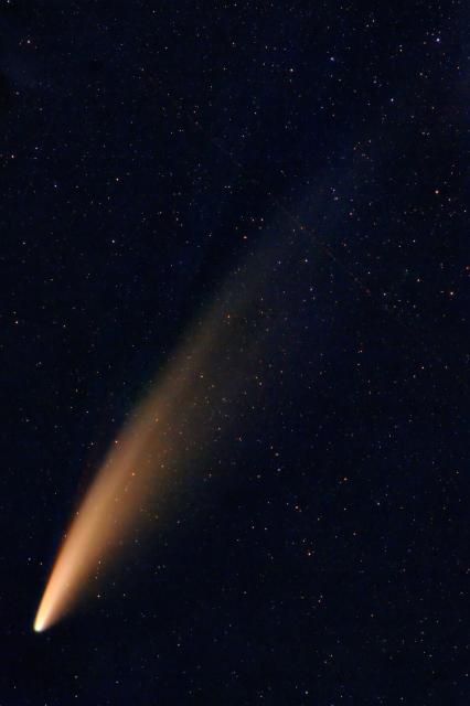 Comet C/2020 F3 (NEOWISE) on July 9, 2020.

Hypatia Alexandria from Santa Fe, CC BY 2.0, via Wikimedia Commons.