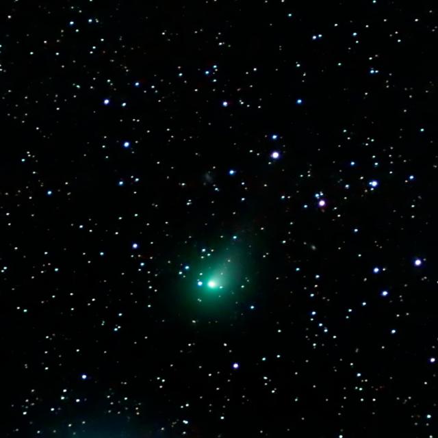 Comet C/2015 V2 (Johnson) on April 18, 2017.

Auvo Korpi, CC BY 2.0, via Wikimedia Commons.