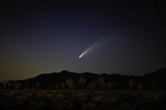 "Comet NEOWISE over Queen Valley."

Joshua Tree National Park/Emily Hassell, Public domain, via Wikimedia Commons or Flickr: https://flic.kr/p/2jmXmjR