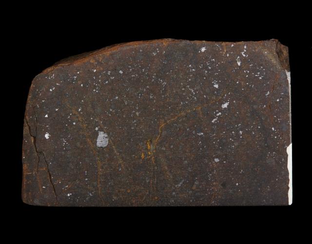 The Flagg Meteorite was found in Texas, USA sometime before 1954.

Photographer: Rodney Start, Copyright Museums Victoria / CC BY (Licensed as Attribution 4.0 International)

https://collections.museumsvictoria.com.au/specimens/221