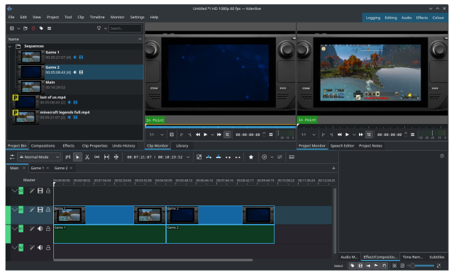 Kdenlive with the new nested timelines