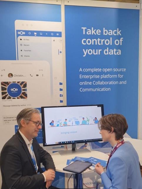 Nextcloud booth at DMEA trade show.